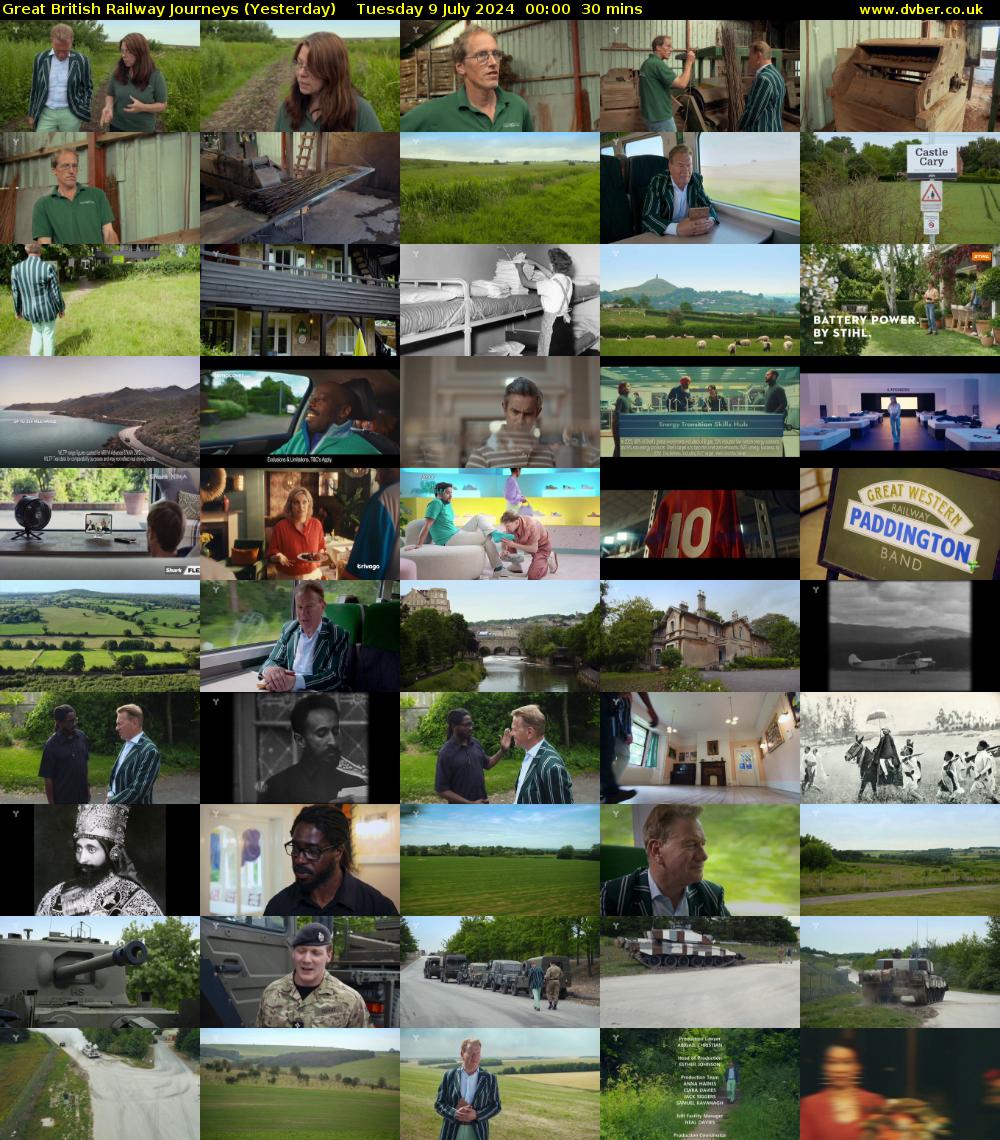 Great British Railway Journeys (Yesterday) Tuesday 9 July 2024 00:00 - 00:30