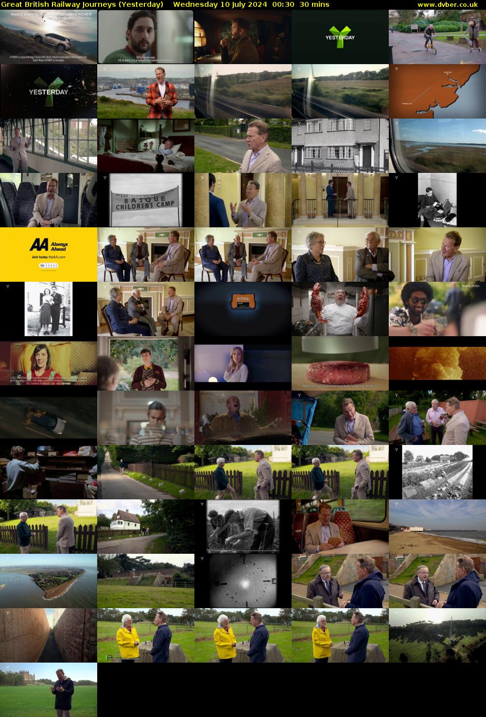 Great British Railway Journeys (Yesterday) Wednesday 10 July 2024 00:30 - 01:00