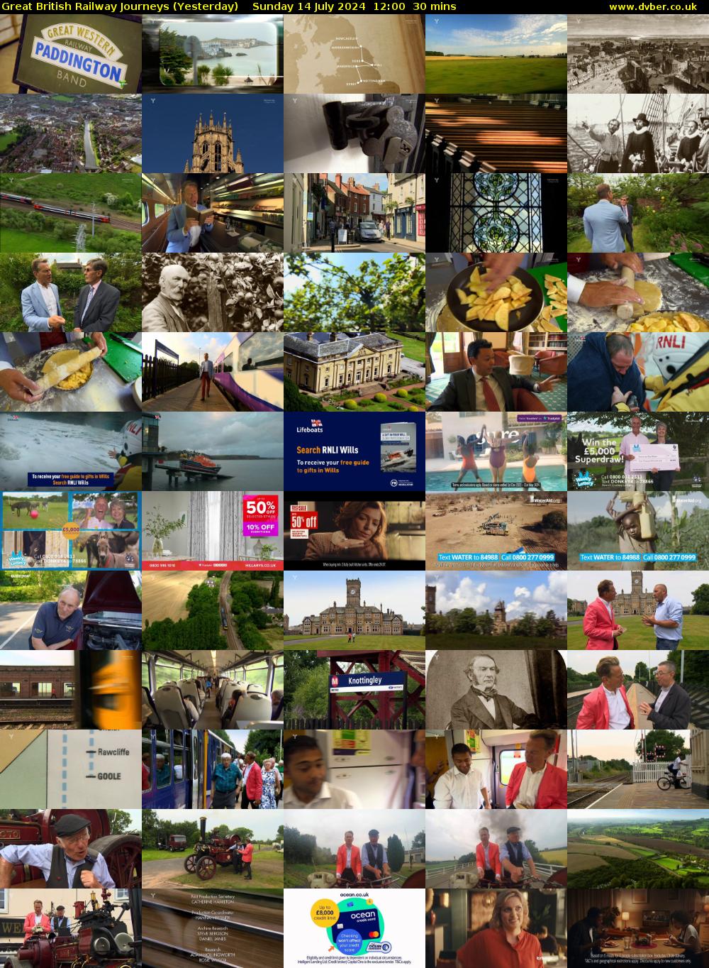 Great British Railway Journeys (Yesterday) Sunday 14 July 2024 12:00 - 12:30