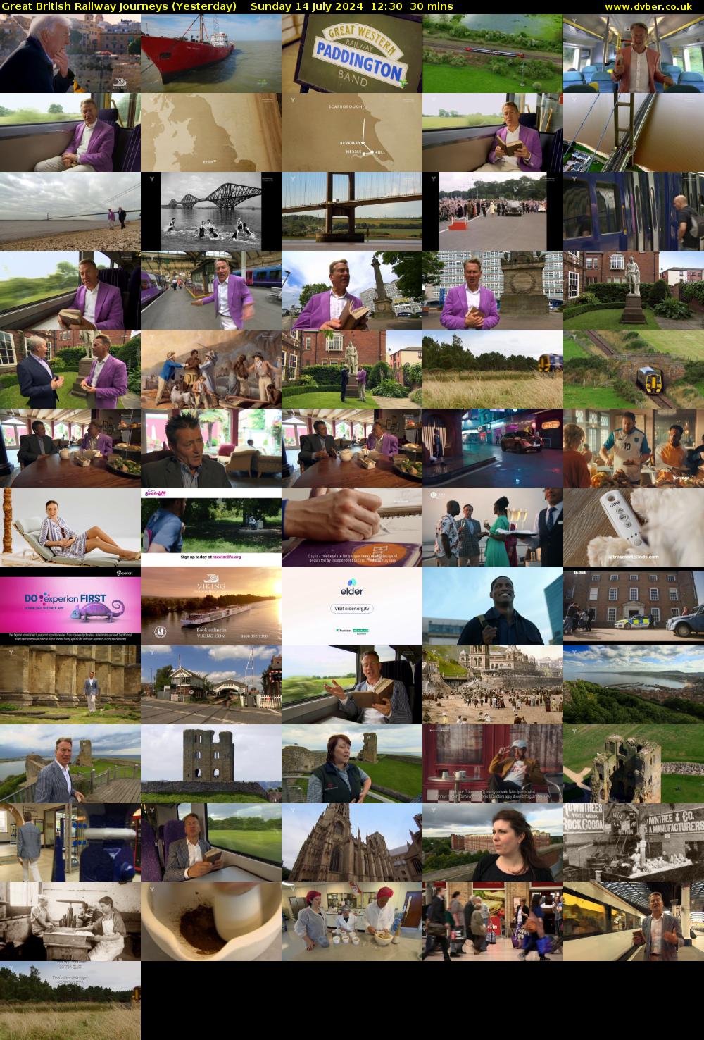 Great British Railway Journeys (Yesterday) Sunday 14 July 2024 12:30 - 13:00