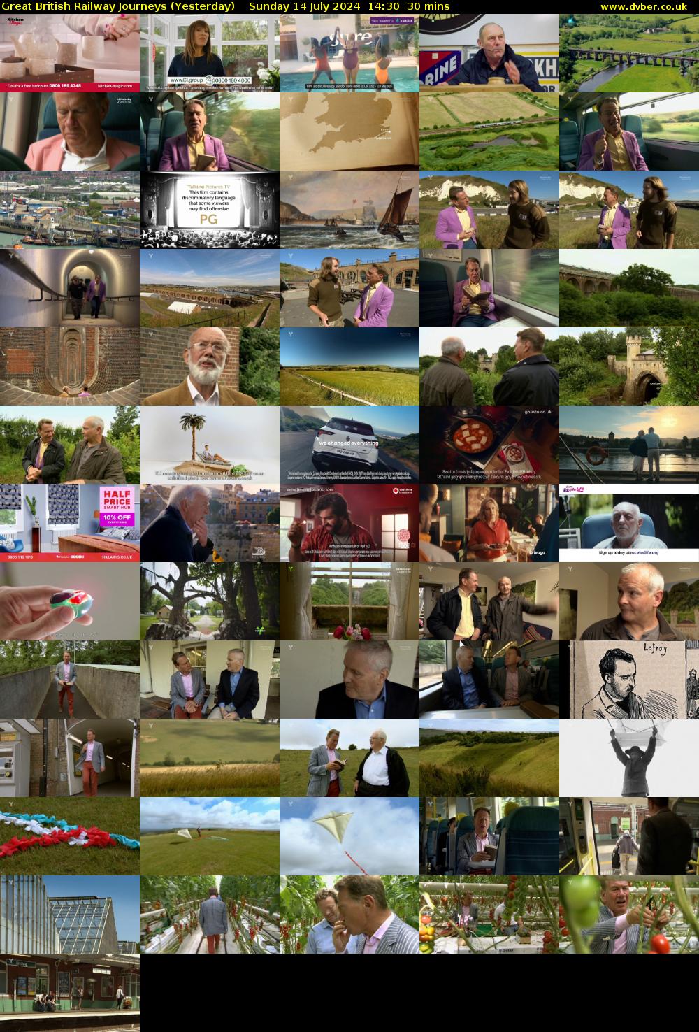 Great British Railway Journeys (Yesterday) Sunday 14 July 2024 14:30 - 15:00