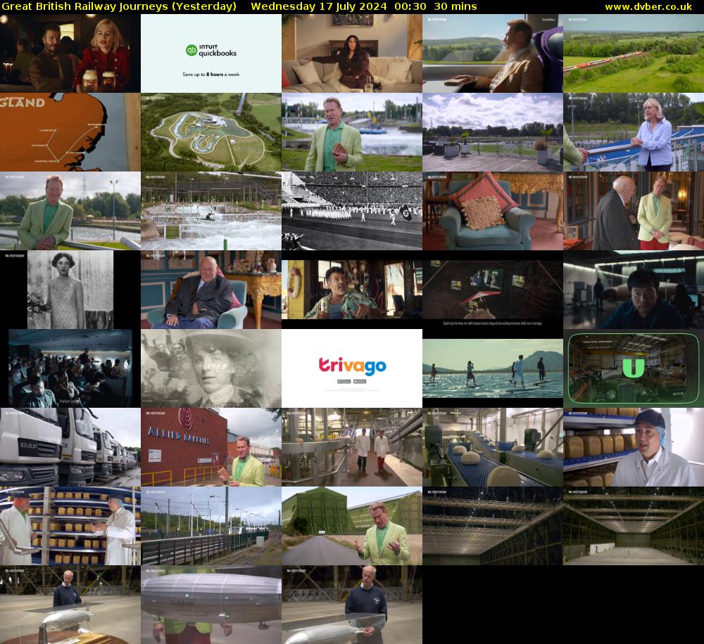 Great British Railway Journeys (Yesterday) Wednesday 17 July 2024 00:30 - 01:00