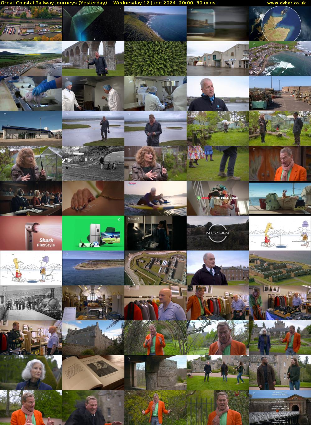 Great Coastal Railway Journeys (Yesterday) Wednesday 12 June 2024 20:00 - 20:30