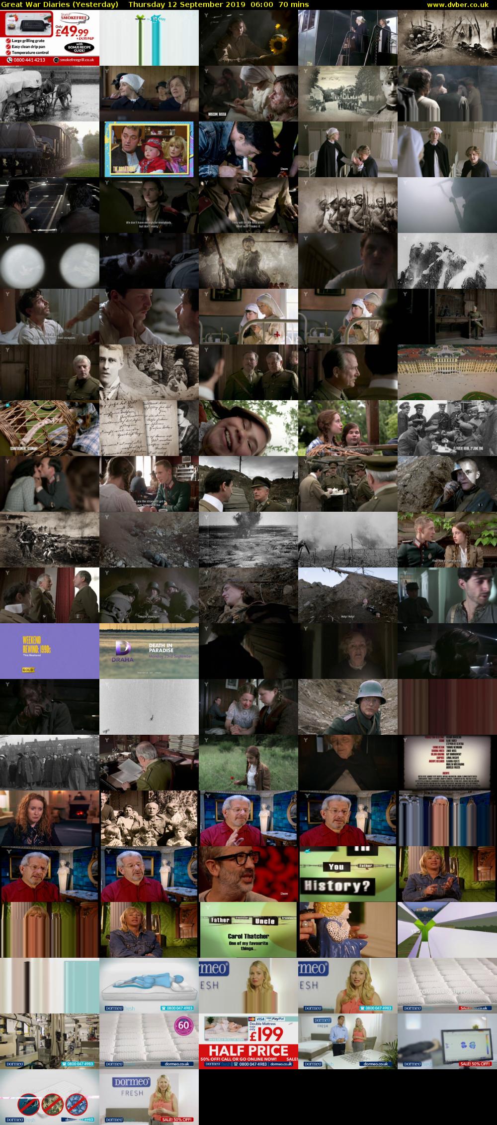 Great War Diaries (Yesterday) Thursday 12 September 2019 06:00 - 07:10