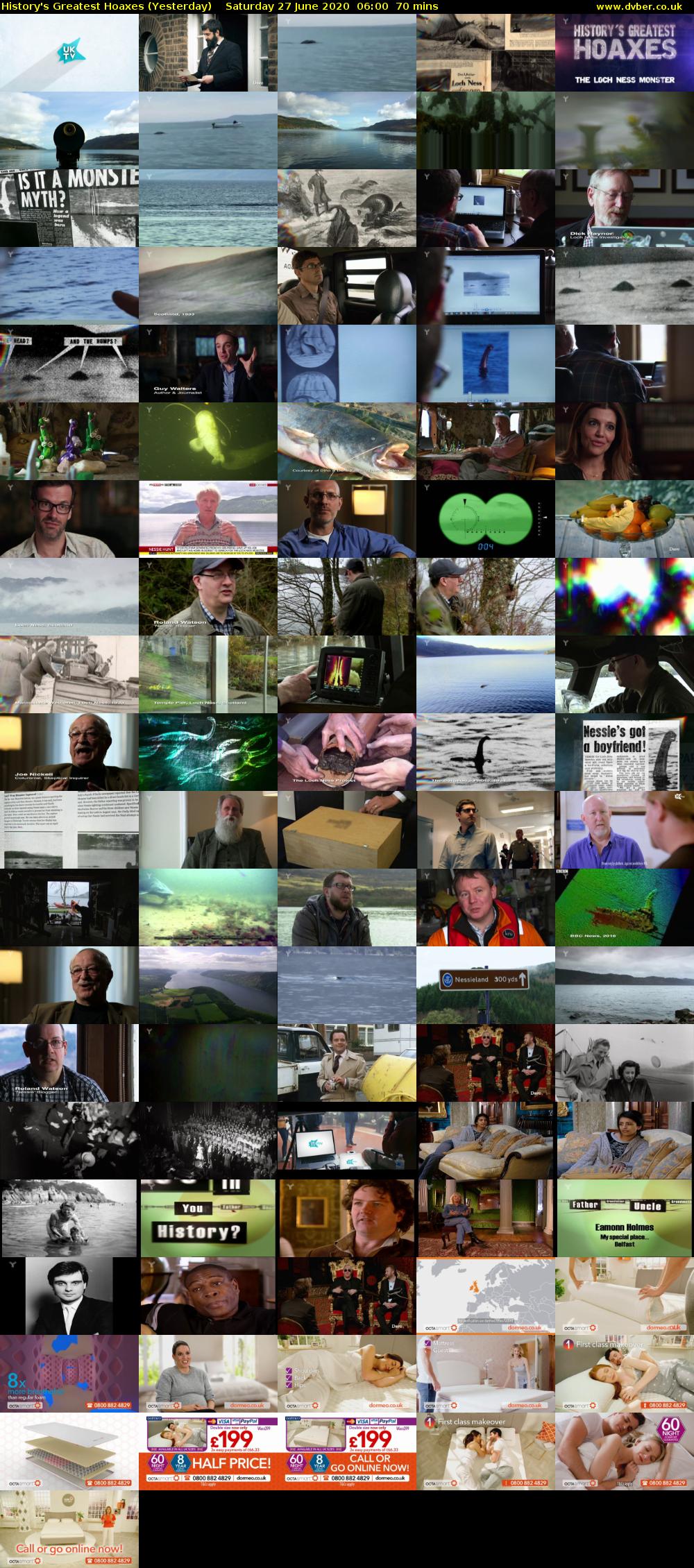 History's Greatest Hoaxes (Yesterday) Saturday 27 June 2020 06:00 - 07:10
