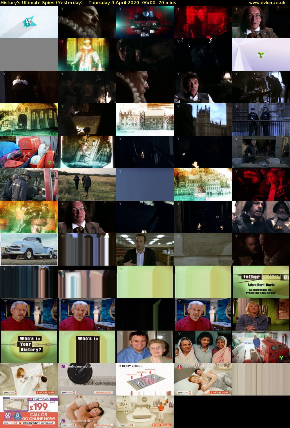 History's Ultimate Spies (Yesterday) Thursday 9 April 2020 06:00 - 07:10