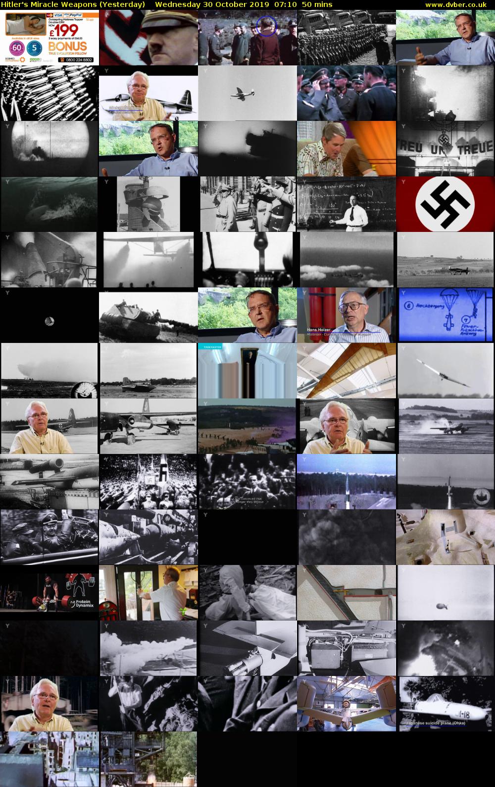 Hitler's Miracle Weapons (Yesterday) Wednesday 30 October 2019 07:10 - 08:00