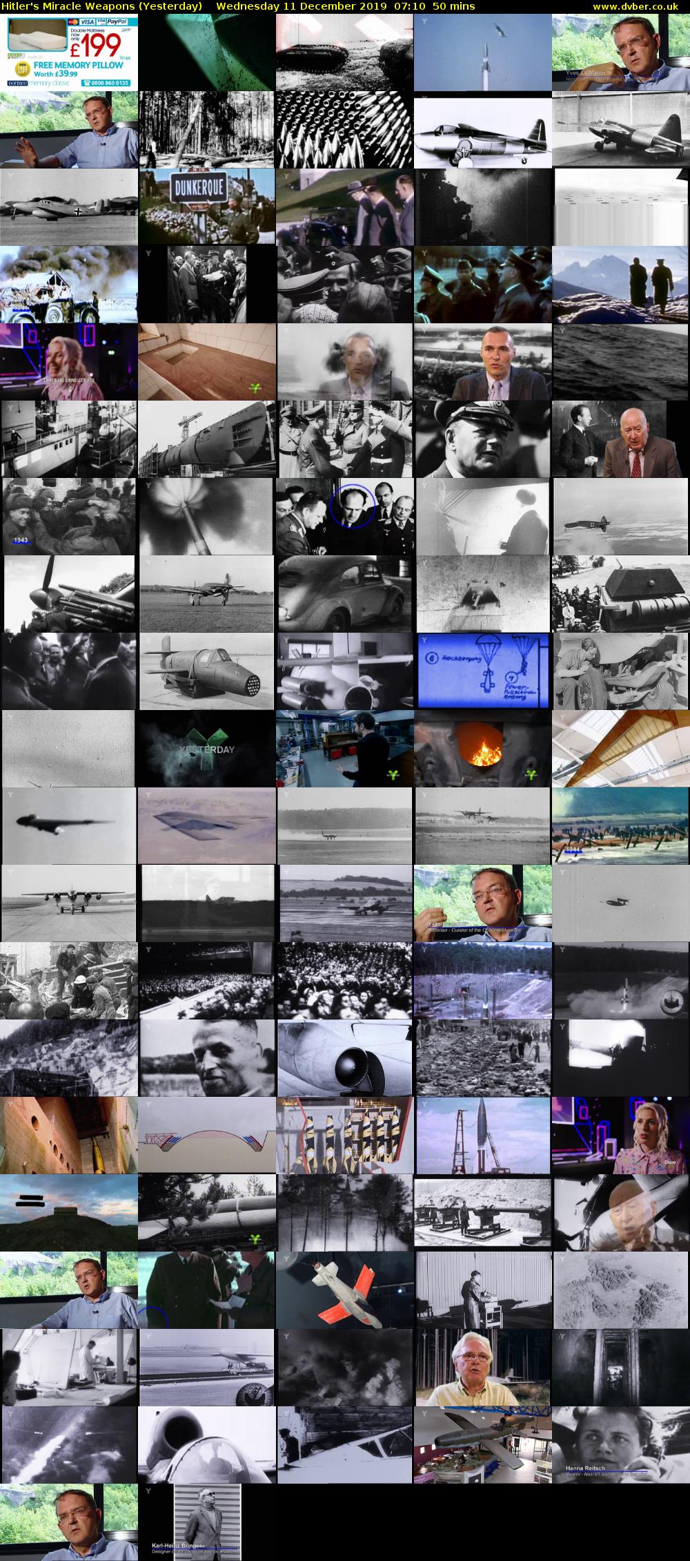 Hitler's Miracle Weapons (Yesterday) Wednesday 11 December 2019 07:10 - 08:00