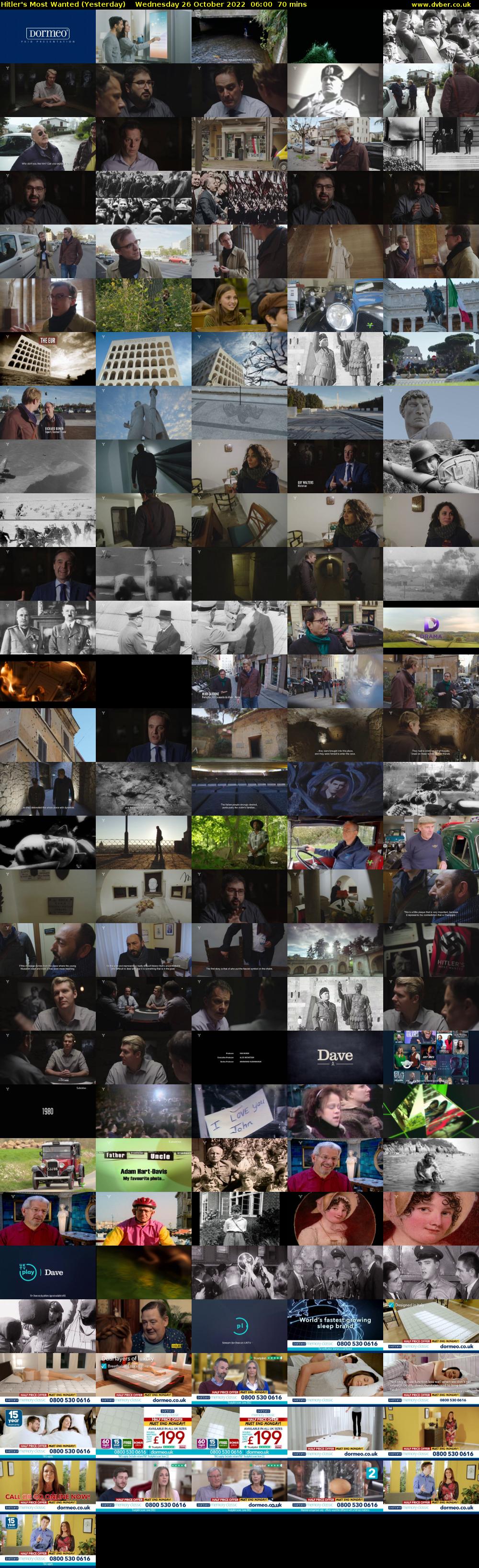 Hitler's Most Wanted (Yesterday) Wednesday 26 October 2022 06:00 - 07:10