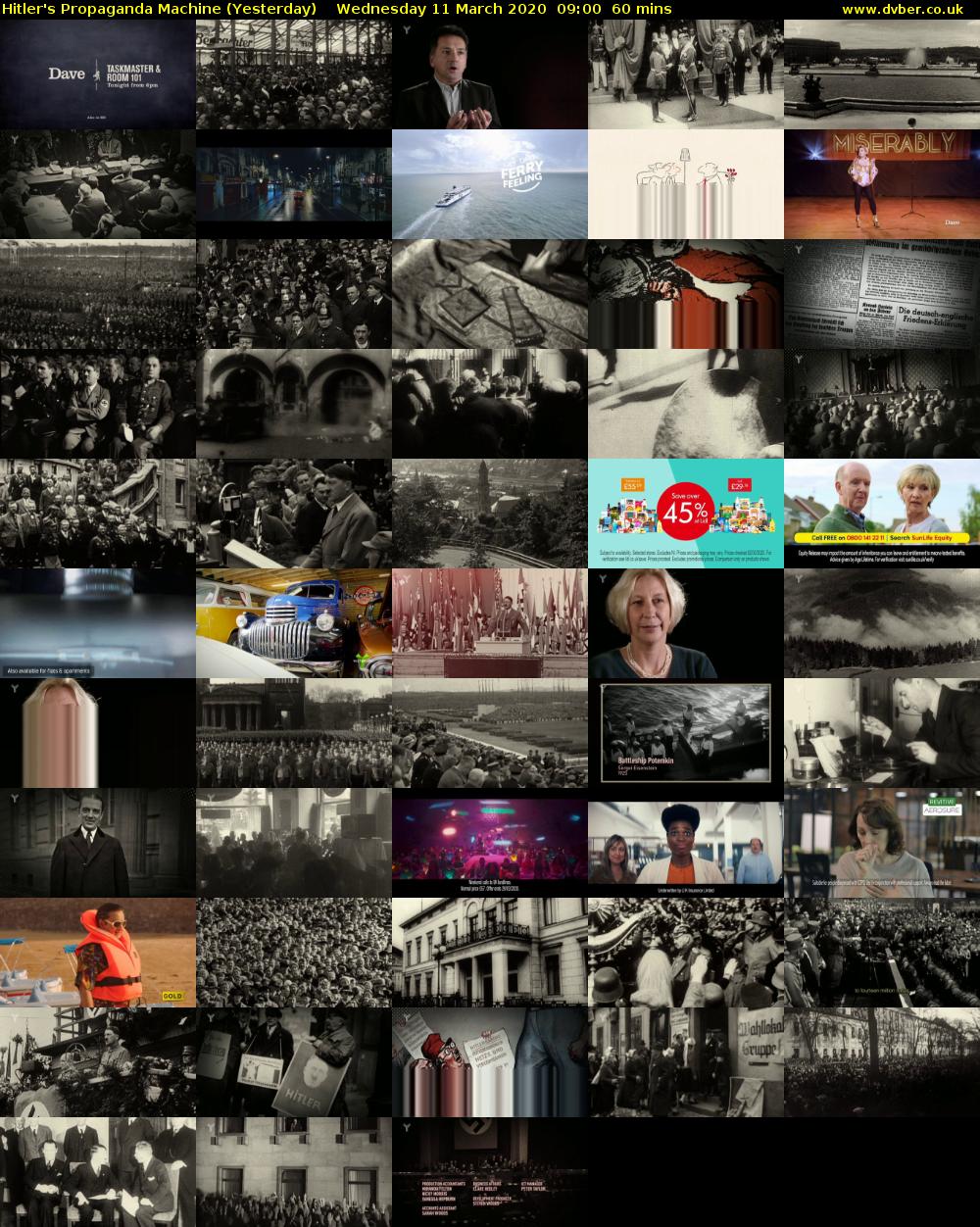 Hitler's Propaganda Machine (Yesterday) Wednesday 11 March 2020 09:00 - 10:00