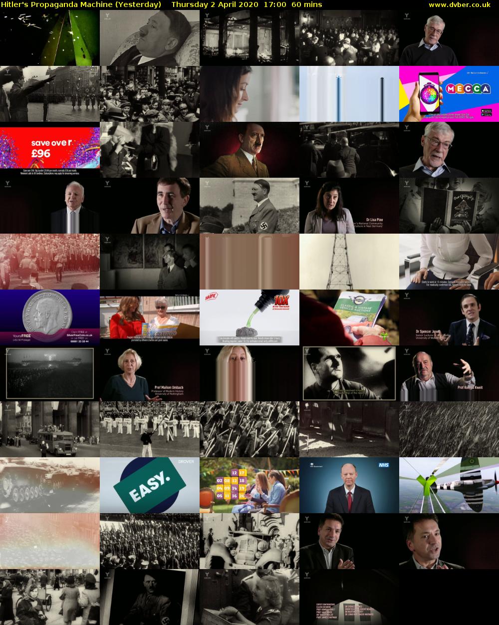 Hitler's Propaganda Machine (Yesterday) Thursday 2 April 2020 17:00 - 18:00