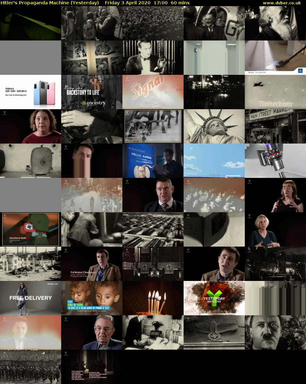 Hitler's Propaganda Machine (Yesterday) Friday 3 April 2020 17:00 - 18:00