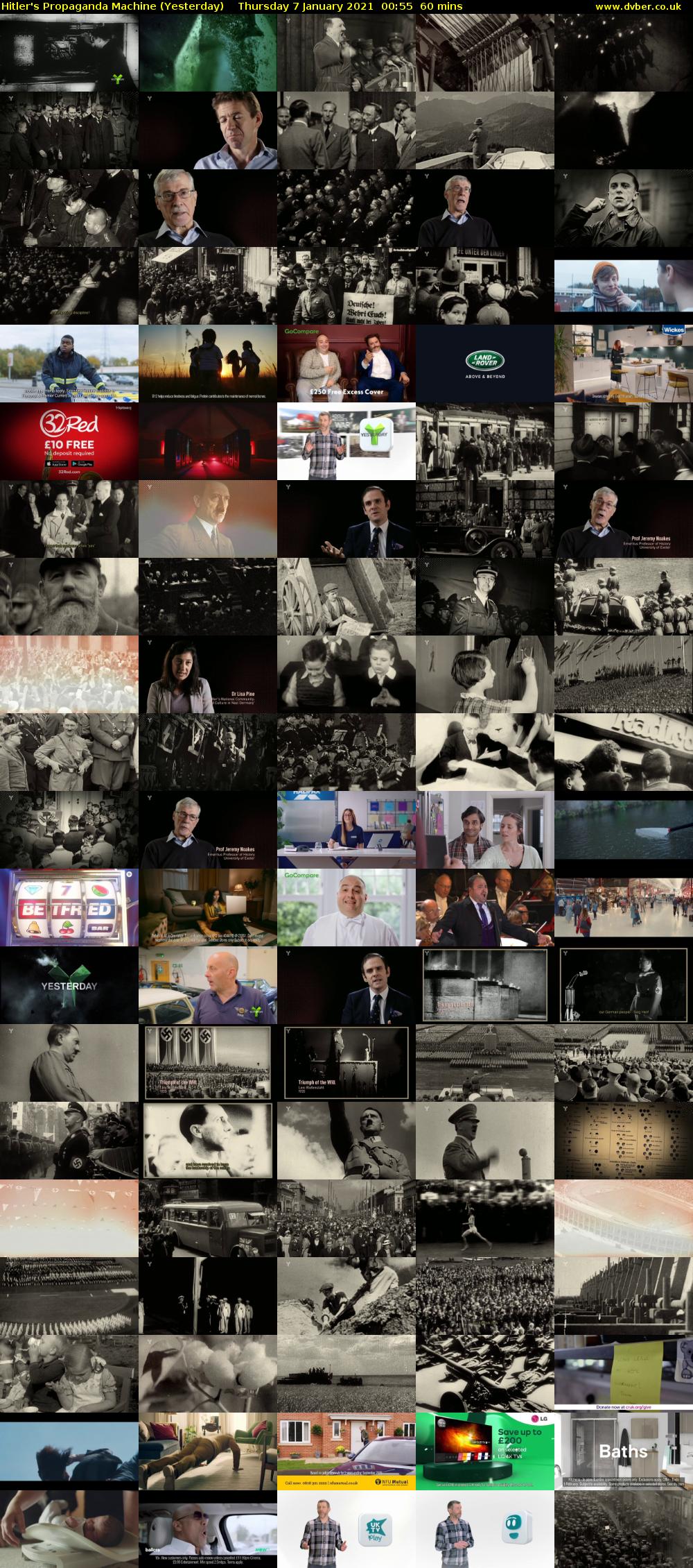 Hitler's Propaganda Machine (Yesterday) Thursday 7 January 2021 00:55 - 01:55
