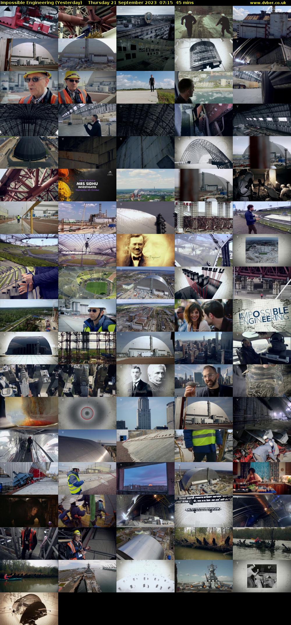 Impossible Engineering (Yesterday) Thursday 21 September 2023 07:15 - 08:00