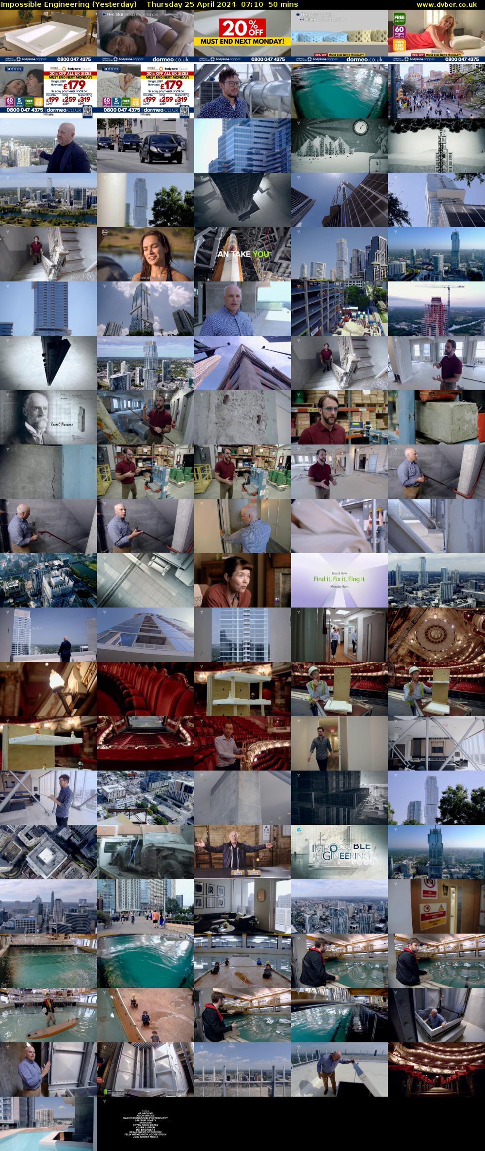 Impossible Engineering (Yesterday) Thursday 25 April 2024 07:10 - 08:00