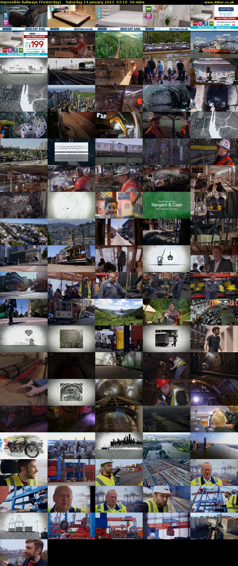 Impossible Railways (Yesterday) Saturday 14 January 2023 07:10 - 08:00
