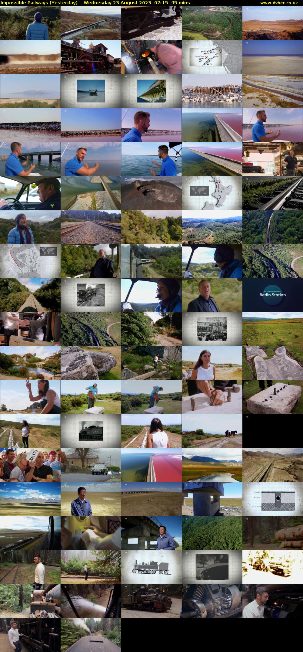 Impossible Railways (Yesterday) Wednesday 23 August 2023 07:15 - 08:00