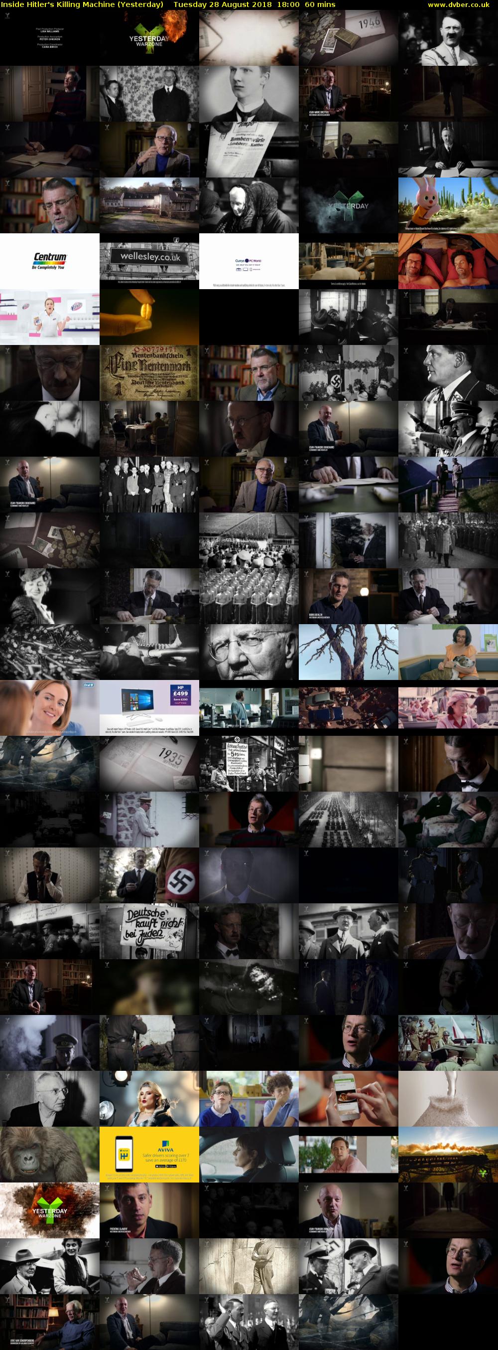 Inside Hitler's Killing Machine (Yesterday) Tuesday 28 August 2018 18:00 - 19:00