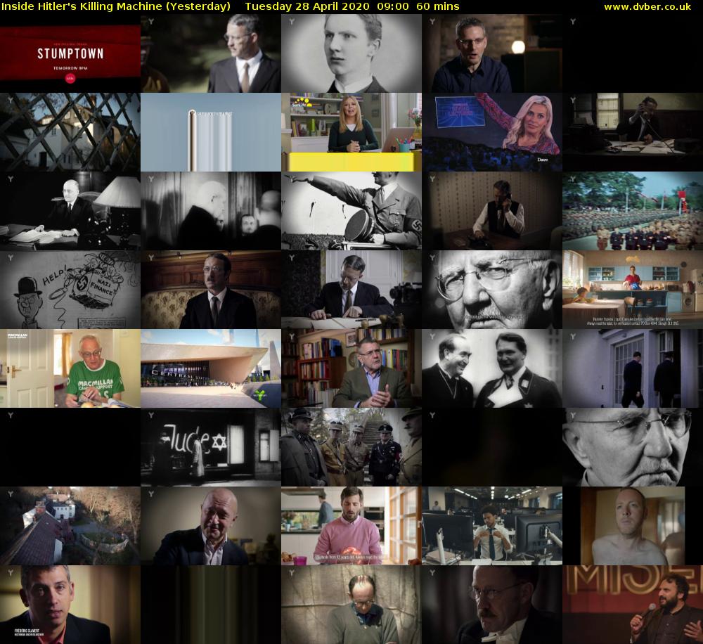 Inside Hitler's Killing Machine (Yesterday) Tuesday 28 April 2020 09:00 - 10:00
