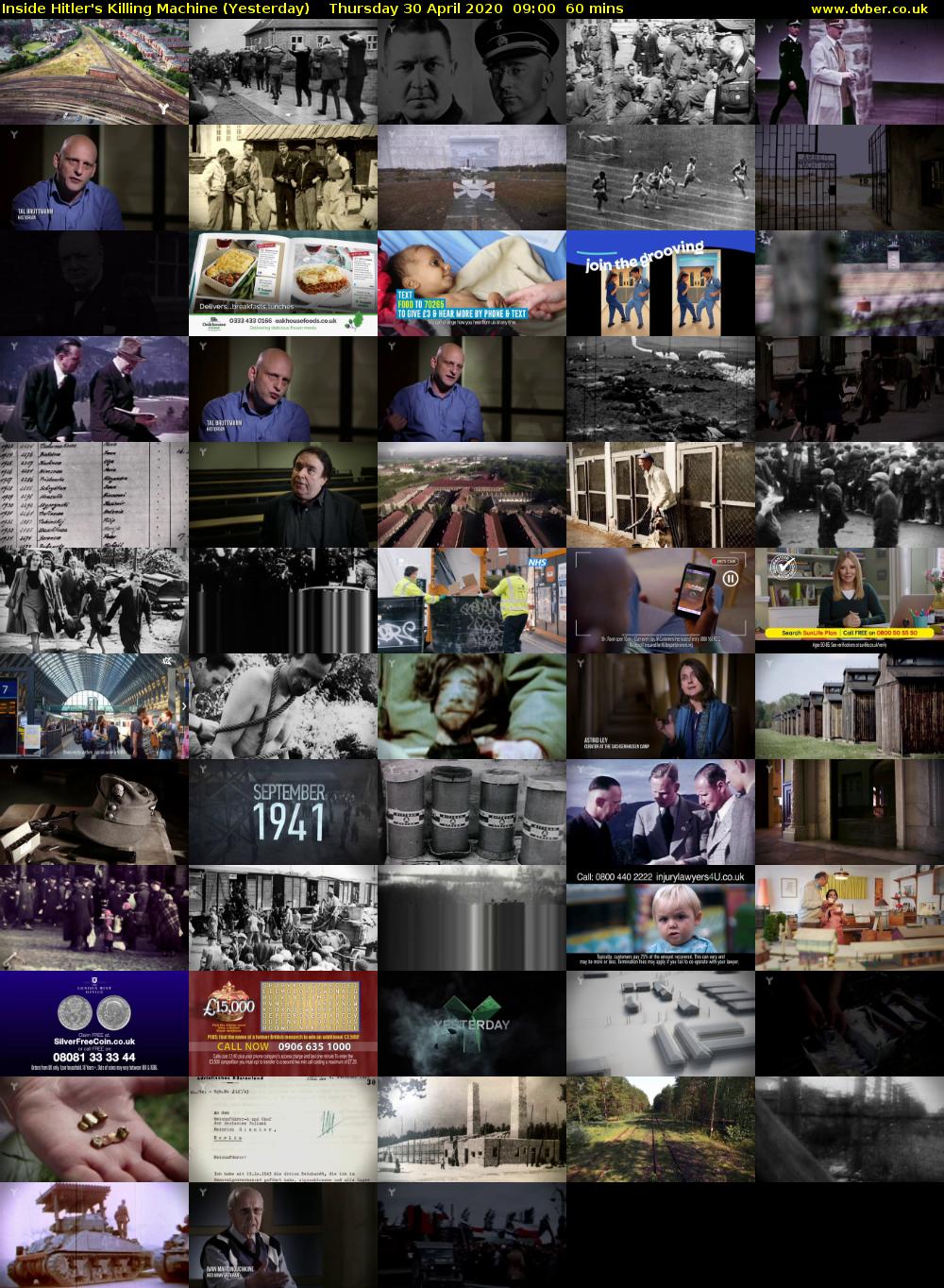 Inside Hitler's Killing Machine (Yesterday) Thursday 30 April 2020 09:00 - 10:00