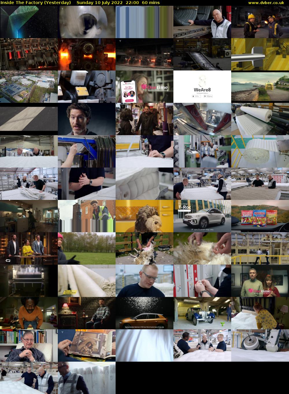 Inside The Factory (Yesterday) Sunday 10 July 2022 22:00 - 23:00
