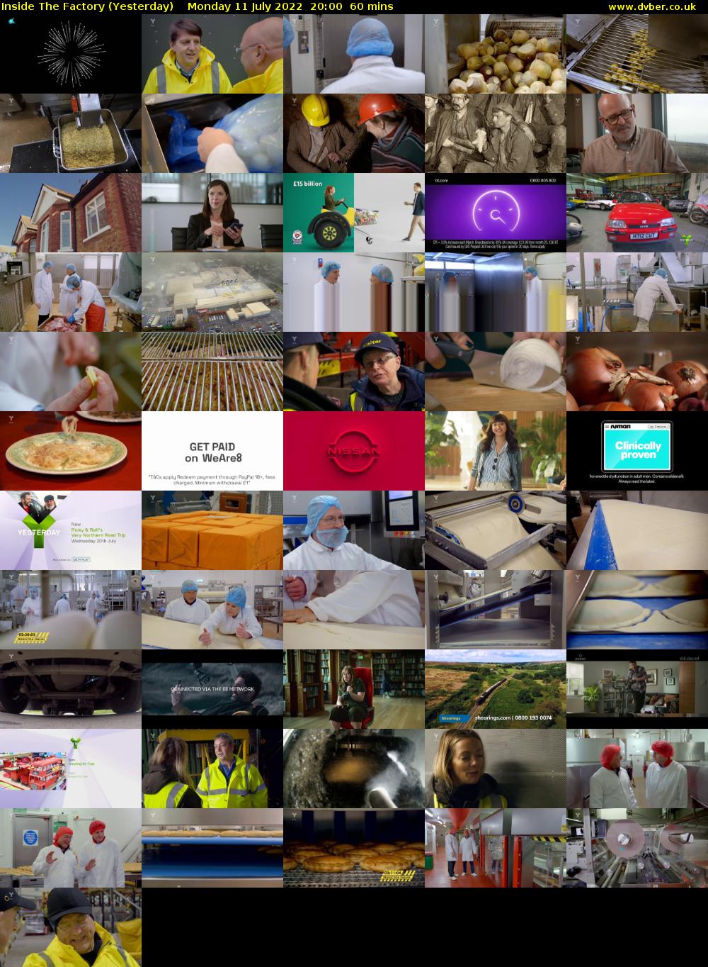 Inside The Factory (Yesterday) Monday 11 July 2022 20:00 - 21:00