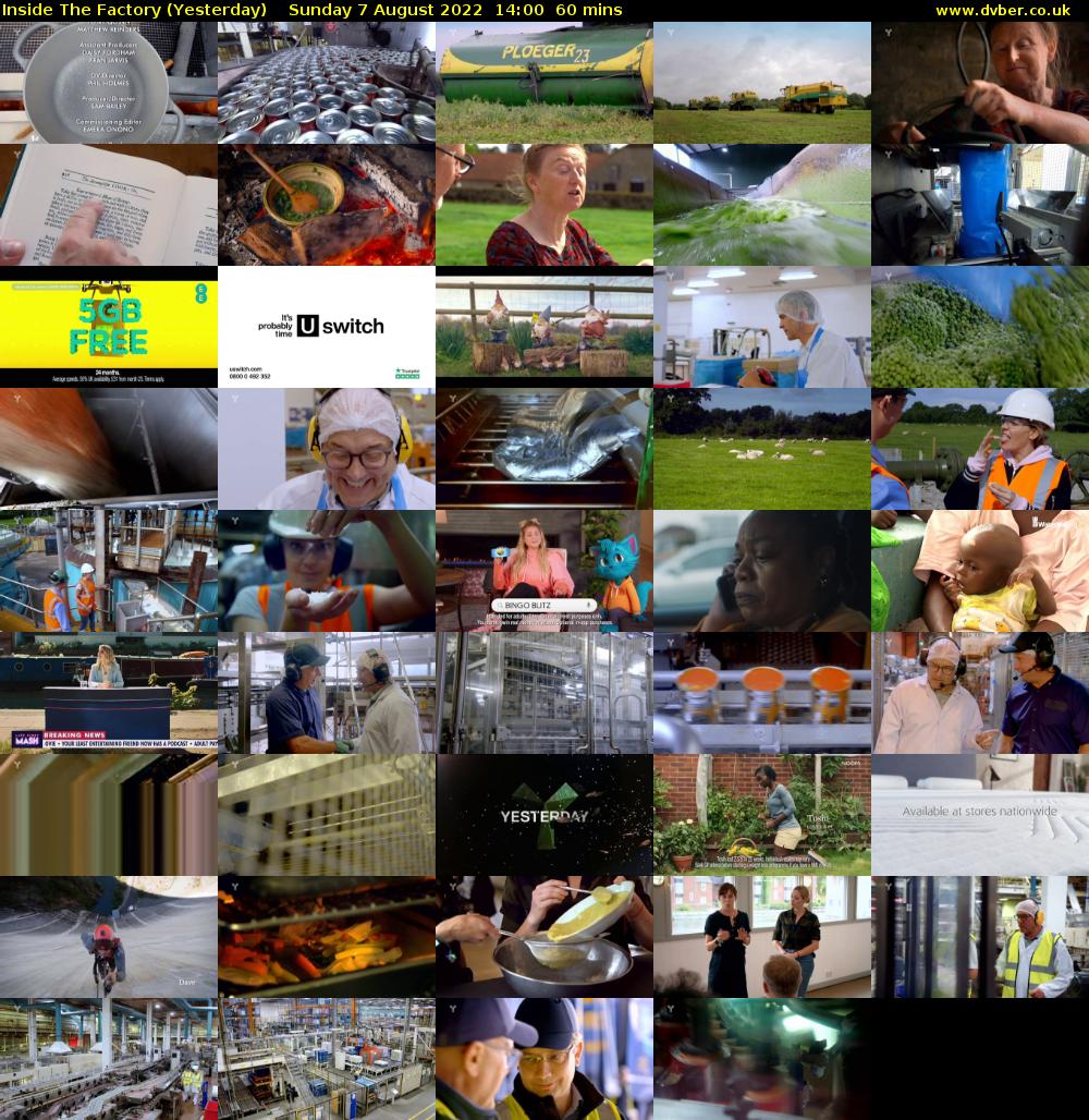 Inside The Factory (Yesterday) Sunday 7 August 2022 14:00 - 15:00