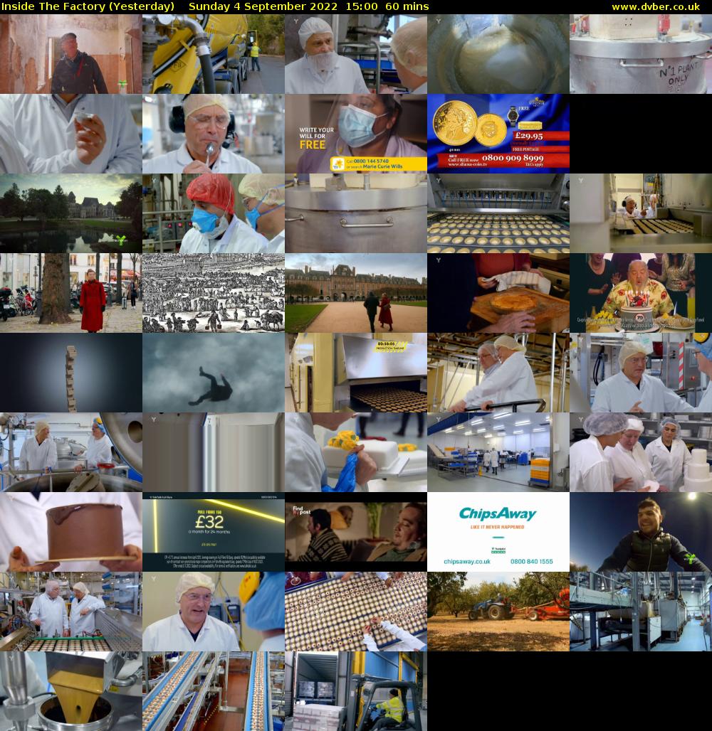 Inside The Factory (Yesterday) Sunday 4 September 2022 15:00 - 16:00