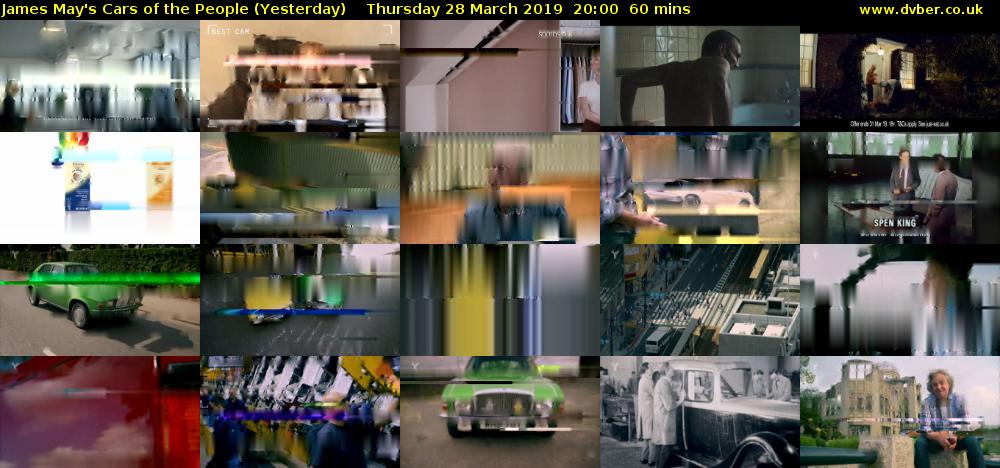 James May's Cars of the People (Yesterday) Thursday 28 March 2019 20:00 - 21:00