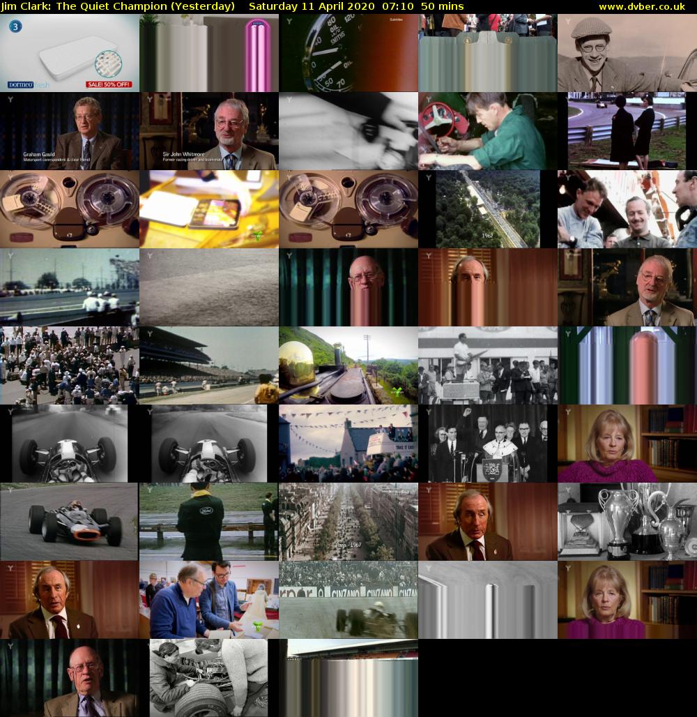 Jim Clark: The Quiet Champion (Yesterday) Saturday 11 April 2020 07:10 - 08:00