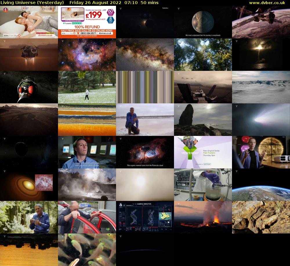 Living Universe (Yesterday) Friday 26 August 2022 07:10 - 08:00