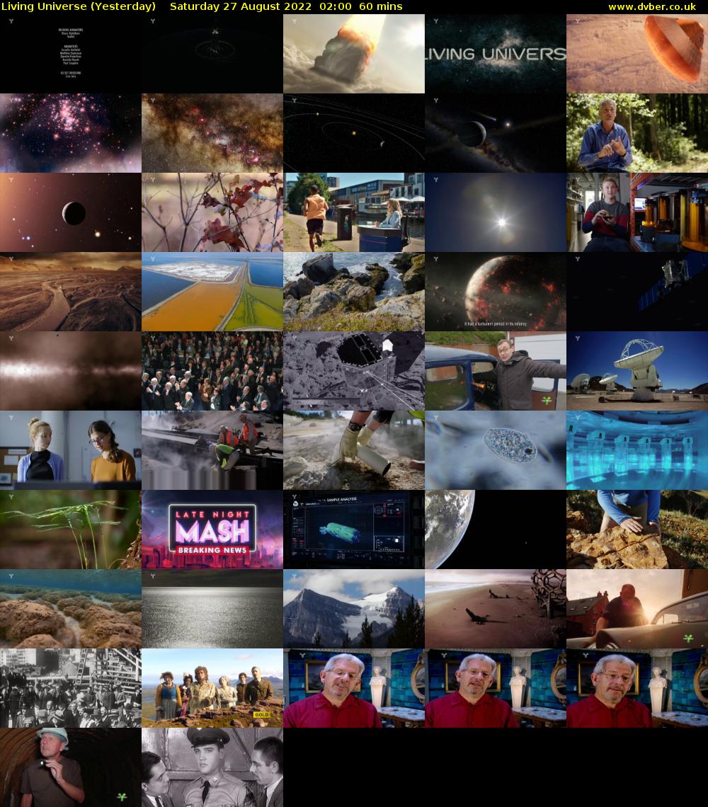 Living Universe (Yesterday) Saturday 27 August 2022 02:00 - 03:00
