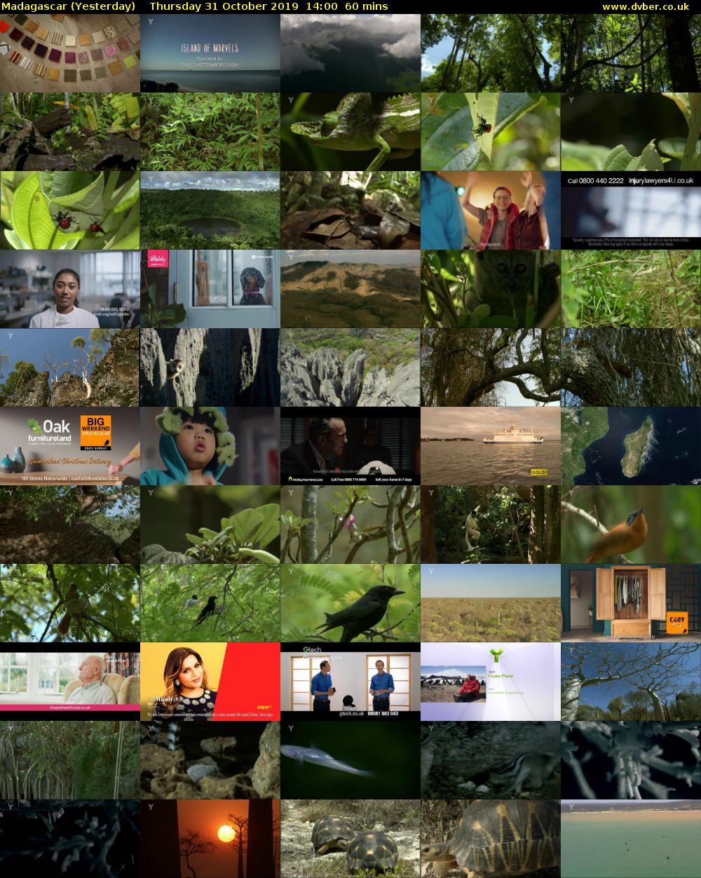 Madagascar (Yesterday) Thursday 31 October 2019 14:00 - 15:00
