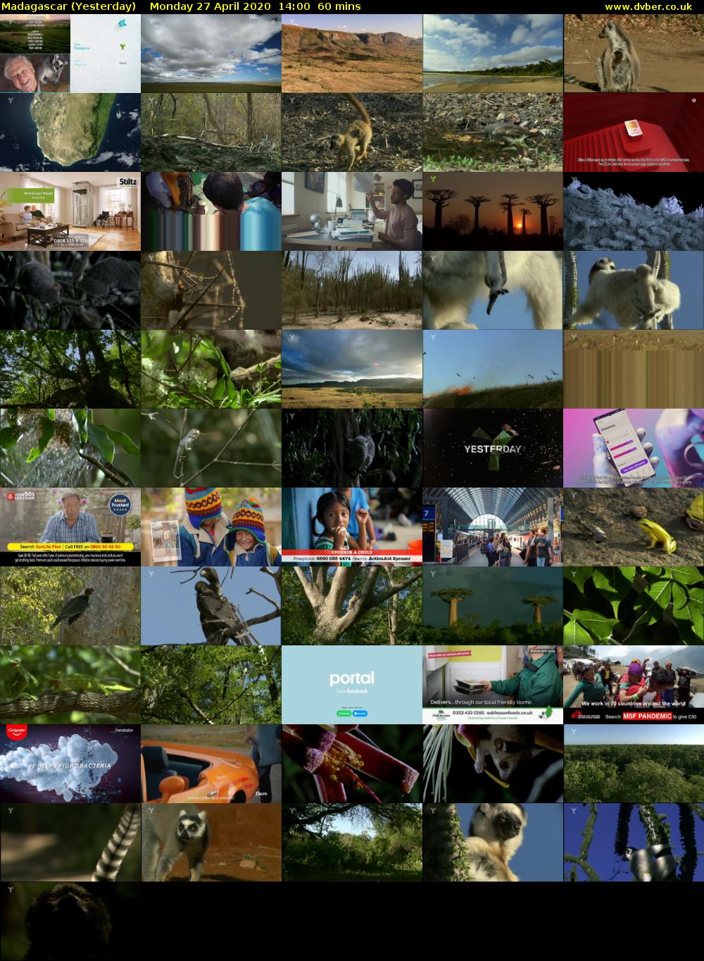 Madagascar (Yesterday) Monday 27 April 2020 14:00 - 15:00