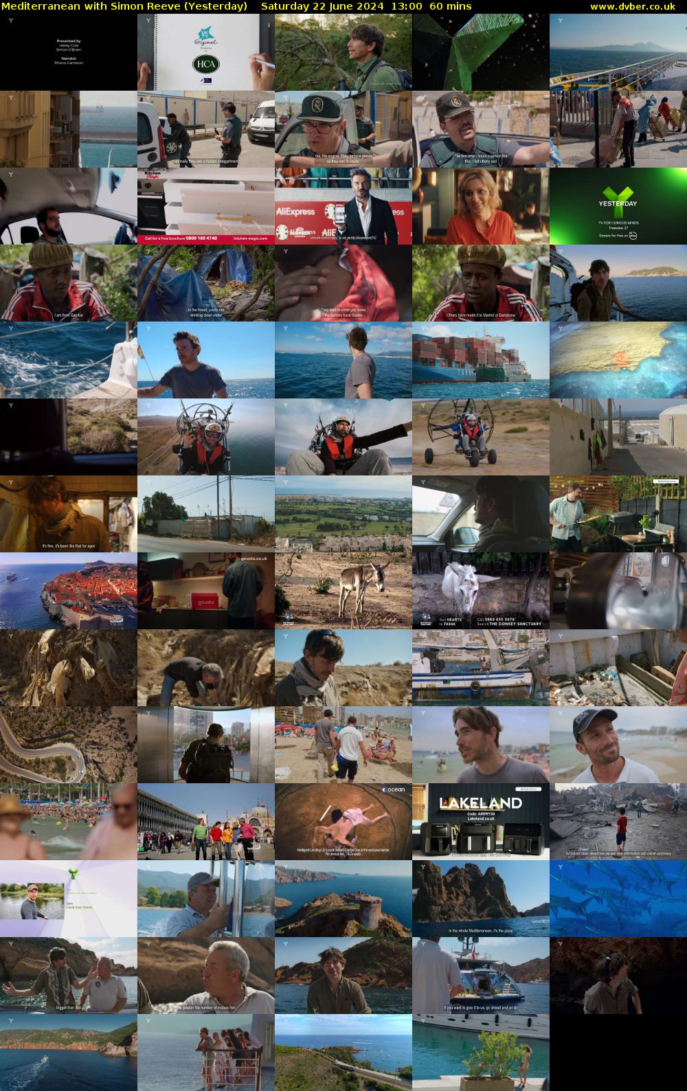 Mediterranean with Simon Reeve (Yesterday) Saturday 22 June 2024 13:00 - 14:00