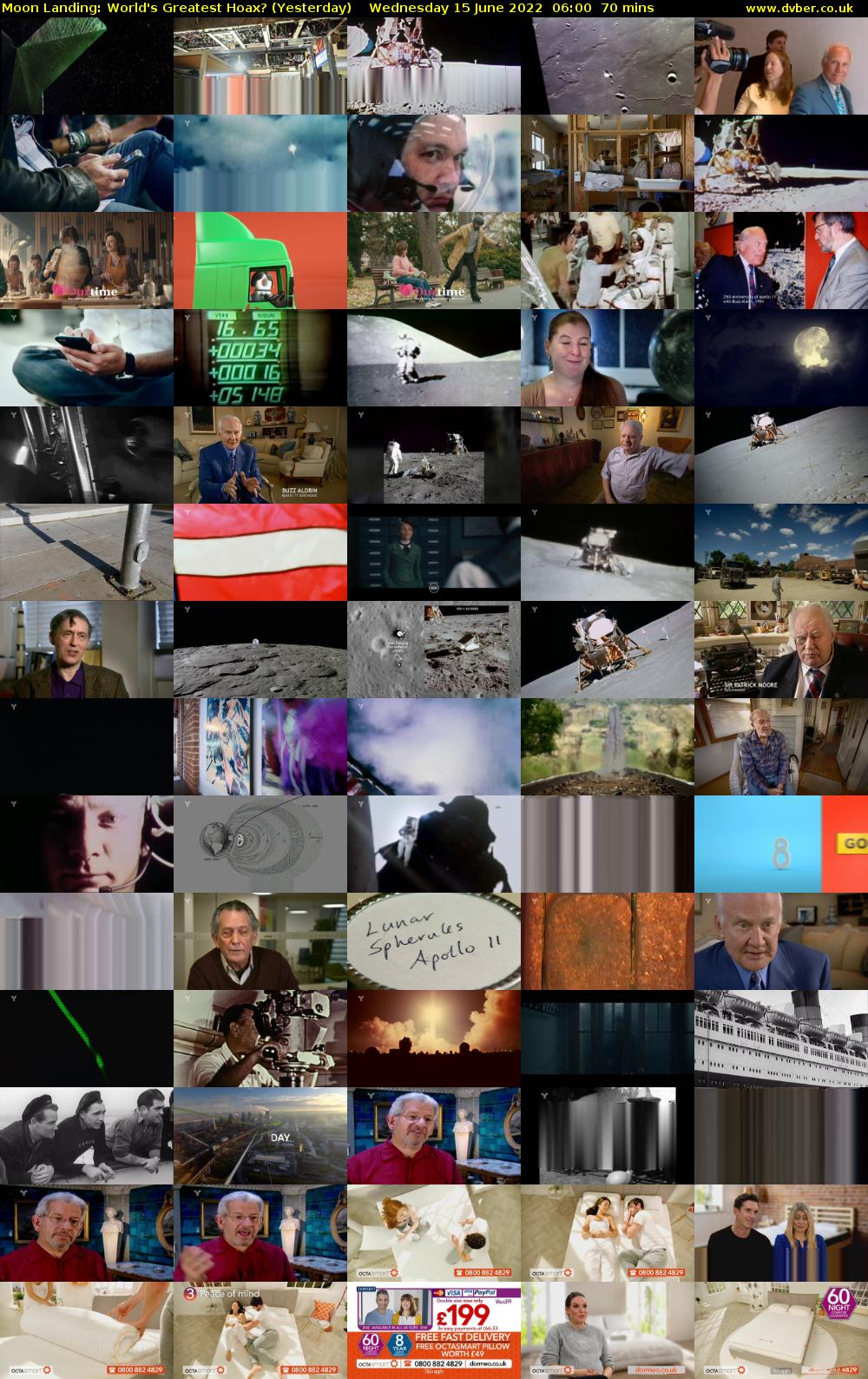 Moon Landing: World's Greatest Hoax? (Yesterday) Wednesday 15 June 2022 06:00 - 07:10