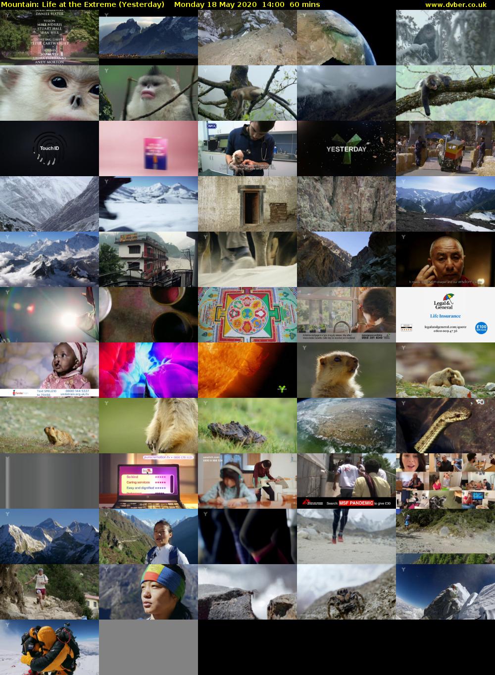 Mountain: Life at the Extreme (Yesterday) Monday 18 May 2020 14:00 - 15:00