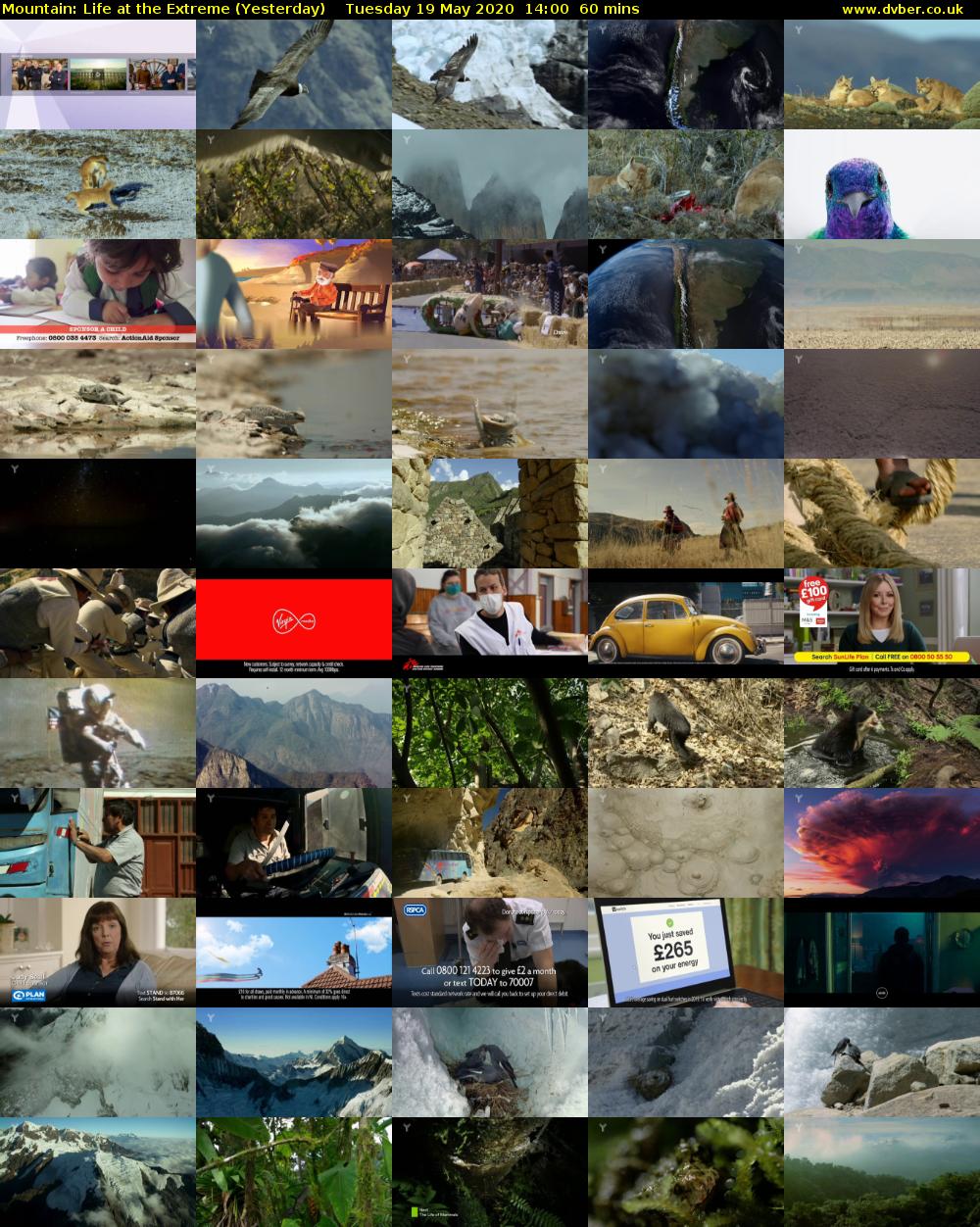 Mountain: Life at the Extreme (Yesterday) Tuesday 19 May 2020 14:00 - 15:00