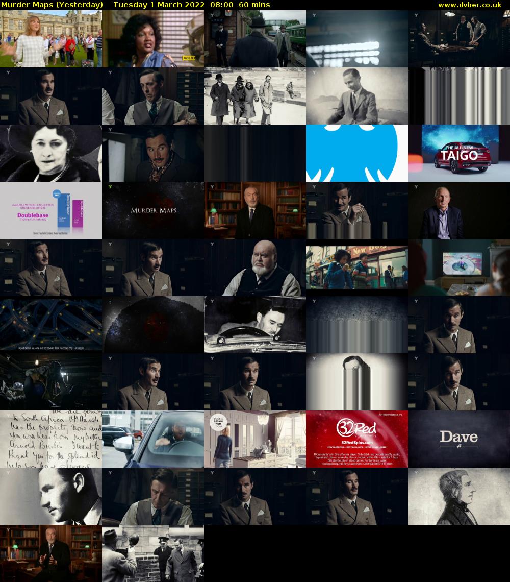 Murder Maps (Yesterday) Tuesday 1 March 2022 08:00 - 09:00