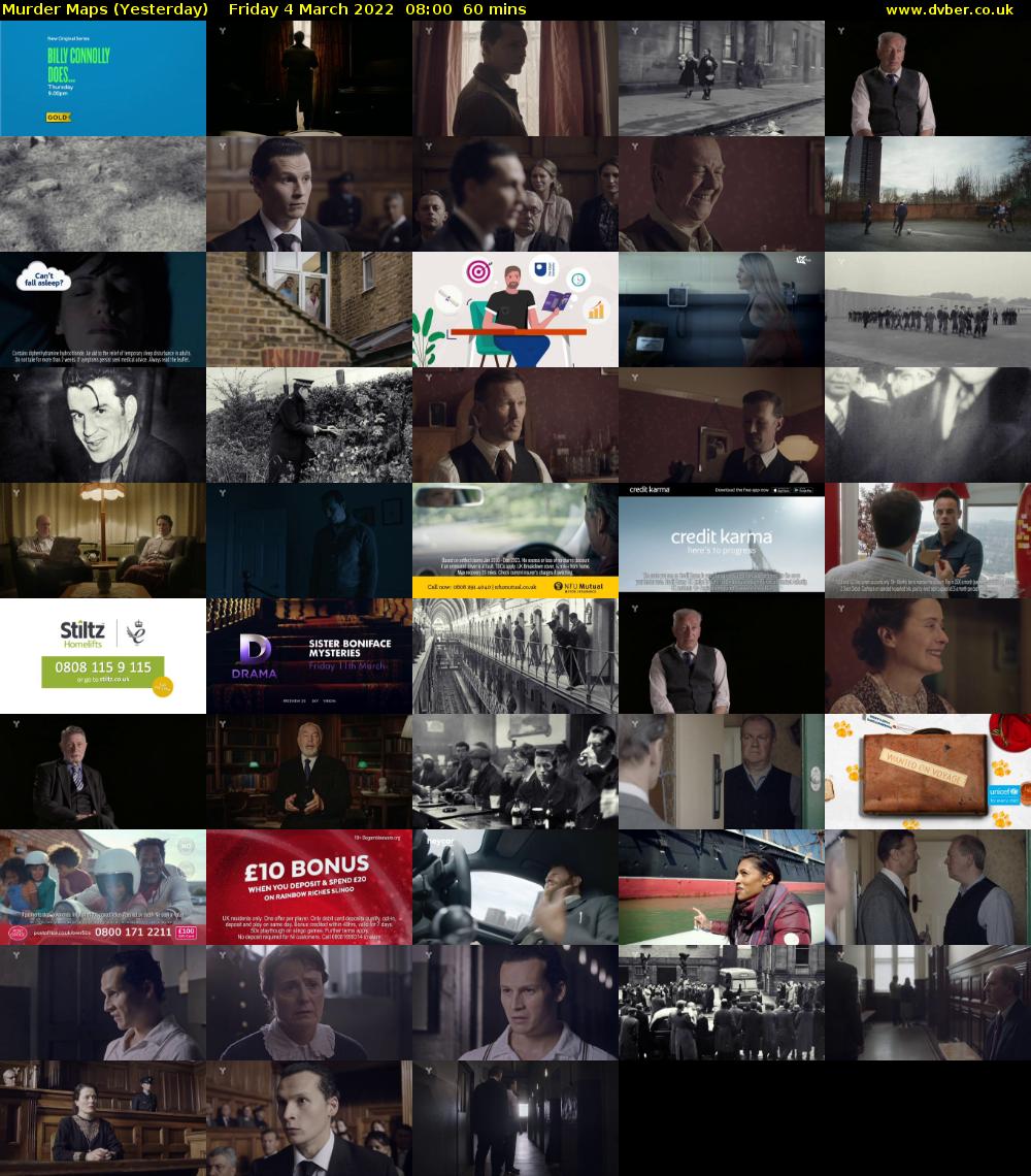 Murder Maps (Yesterday) Friday 4 March 2022 08:00 - 09:00