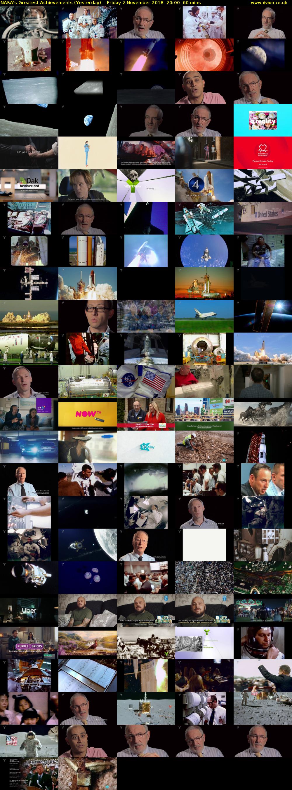 NASA's Greatest Achievements (Yesterday) Friday 2 November 2018 20:00 - 21:00