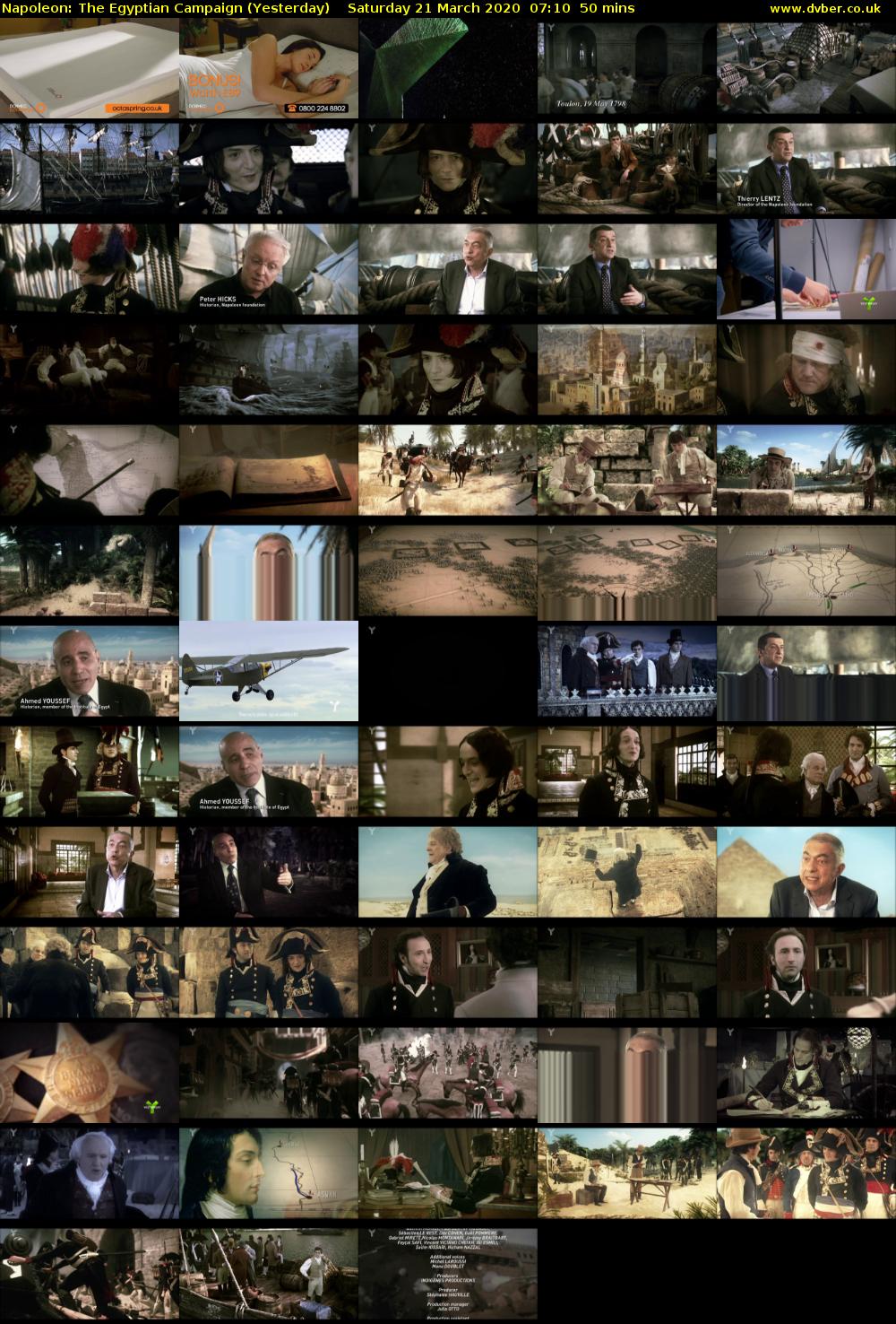 Napoleon: The Egyptian Campaign (Yesterday) Saturday 21 March 2020 07:10 - 08:00