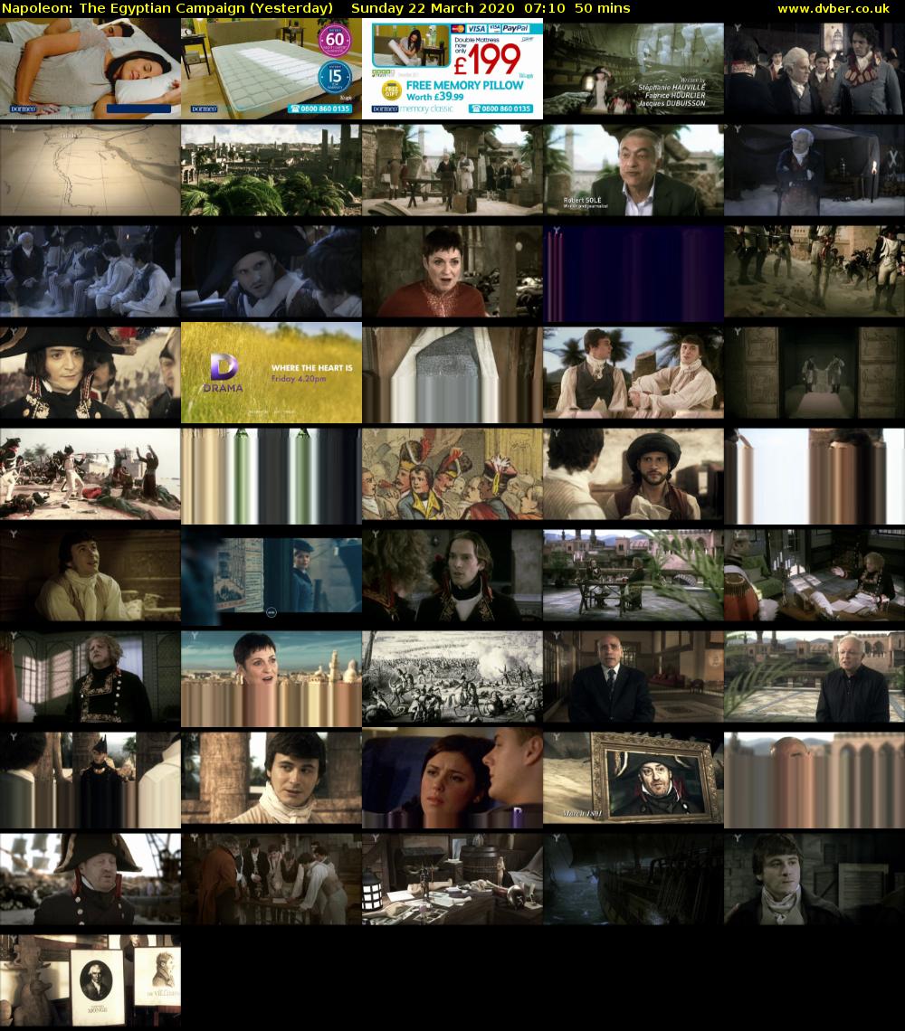 Napoleon: The Egyptian Campaign (Yesterday) Sunday 22 March 2020 07:10 - 08:00