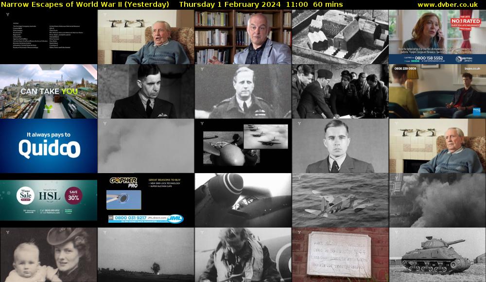 Narrow Escapes of World War II (Yesterday) Thursday 1 February 2024 11:00 - 12:00