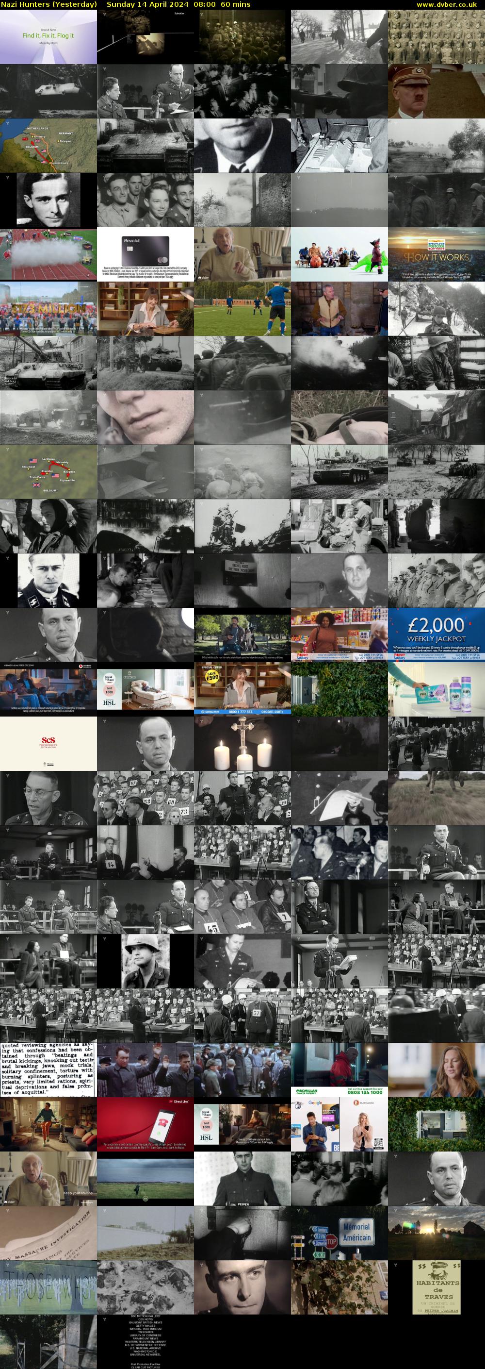 Nazi Hunters (Yesterday) Sunday 14 April 2024 08:00 - 09:00