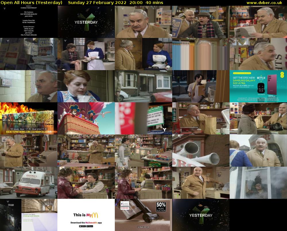 Open All Hours (Yesterday) Sunday 27 February 2022 20:00 - 20:40