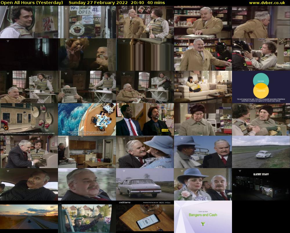 Open All Hours (Yesterday) Sunday 27 February 2022 20:40 - 21:20