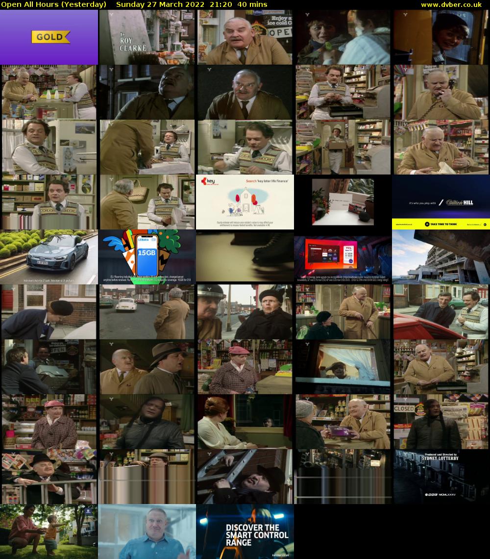 Open All Hours (Yesterday) Sunday 27 March 2022 21:20 - 22:00