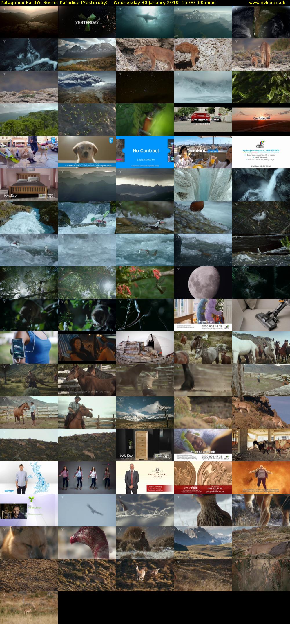 Patagonia: Earth's Secret Paradise (Yesterday) Wednesday 30 January 2019 15:00 - 16:00