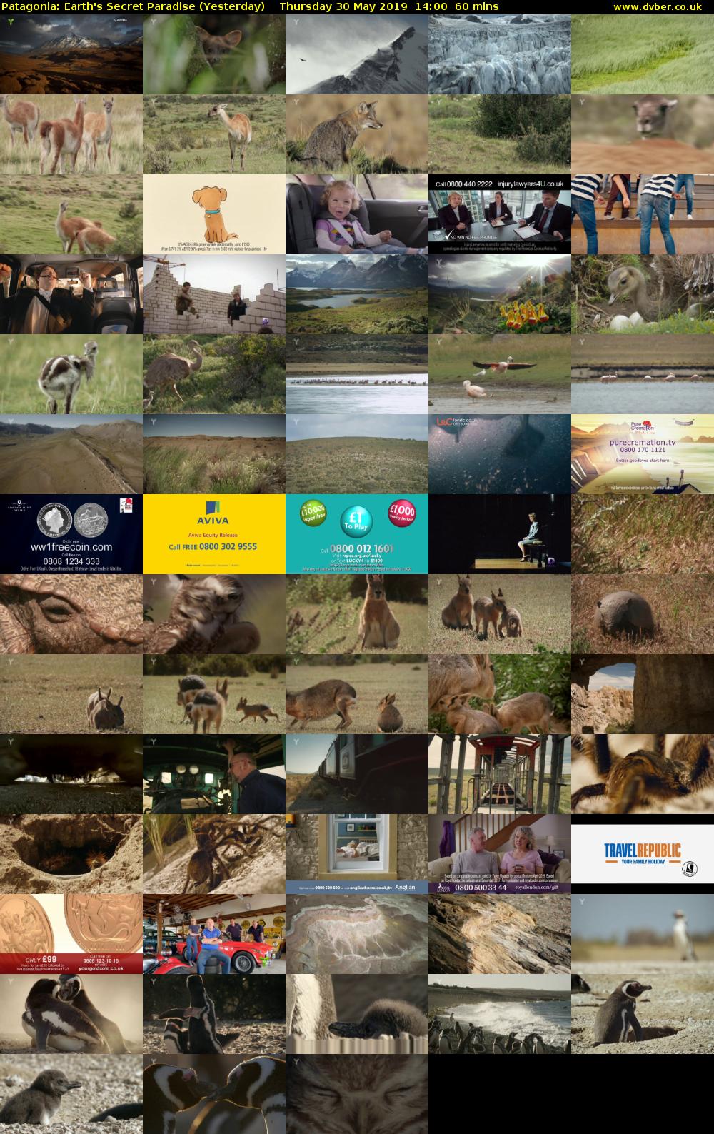Patagonia: Earth's Secret Paradise (Yesterday) Thursday 30 May 2019 14:00 - 15:00